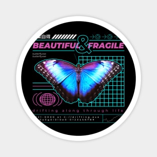 Vaporwave Butterfly Magnet